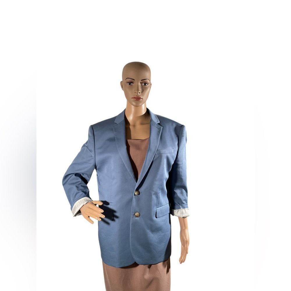 Express Slim Unisex Size 40S/ 40C Blue Long Sleeves Two Button Blazer Jacket